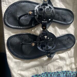Tory Burch Black Logo Sandals